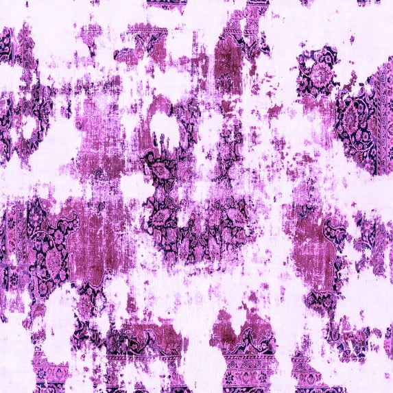 Ahgly Company Indoor Square Abstract Purple Modern Area Rugs, 7' Square