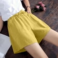 thumbnail image 4 of JINMGG 2024 Summer Plus Womens Shorts Clearance,Women's Shorts High Waist Linen Loose Casual Thin Wide Leg Linen Shorts Yellow XL, 4 of 8