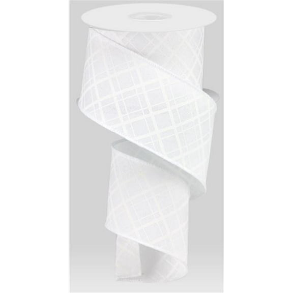 Thick/Thin Diagonal Stripe Ribbon - White/White - 2.5" X 10YD