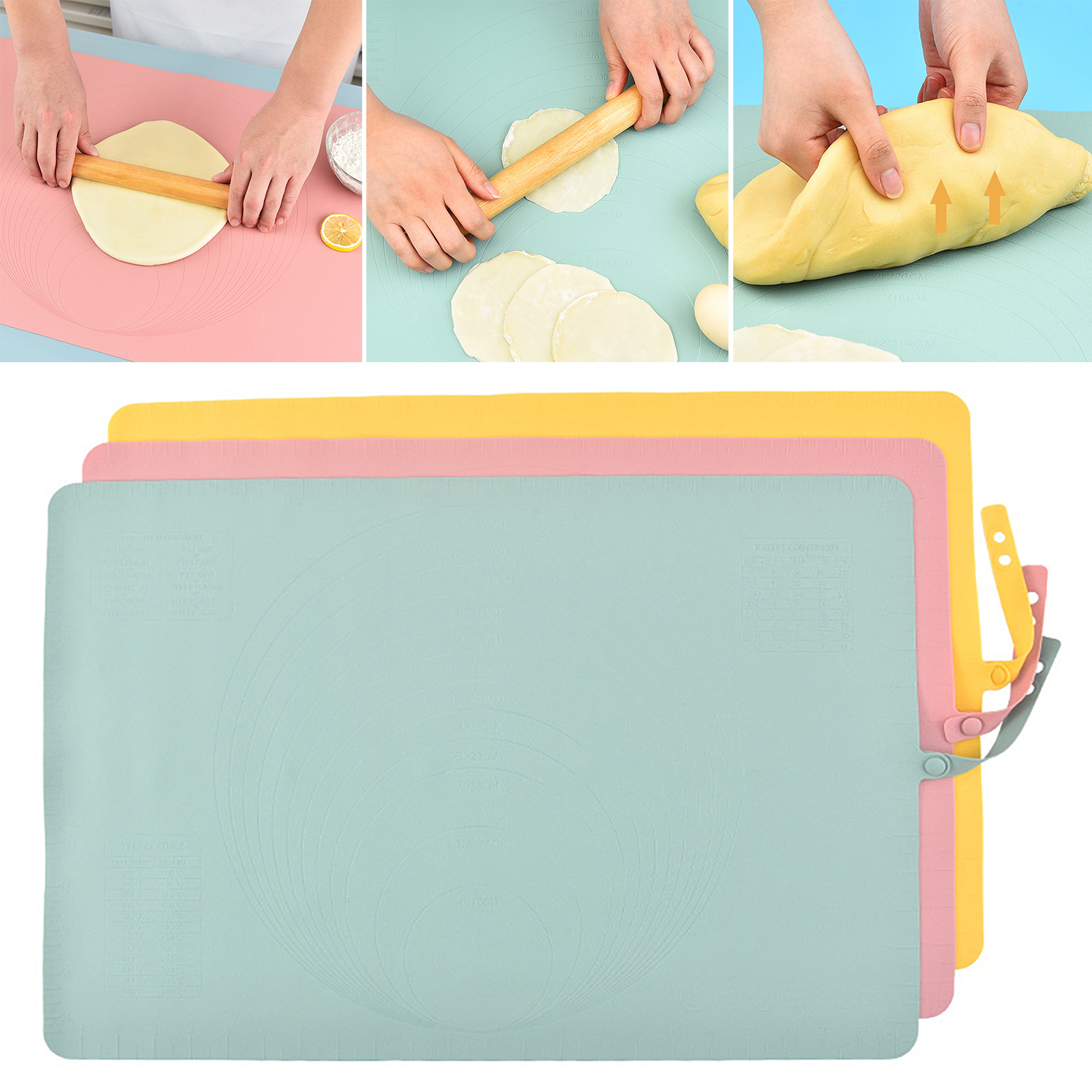 Nonstick Kneading Mat Tear Resistant, Extra Thick Scale Design
