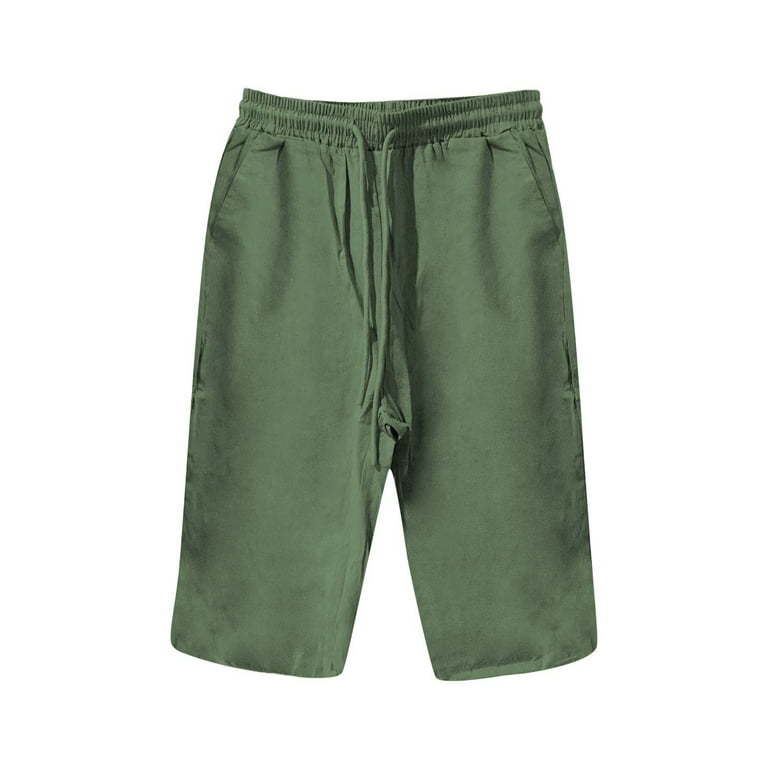 Big Sale Hassda Womens Slacks Linen Pants Women Petite Women s Knee Length Short Pants Ladies Loose Drawstring Casual Solid Color Shorts Clearance