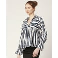 thumbnail image 3 of Moomaya Printed Pleated Tops For Women, Long Sleeves Summer Top, Designer Collar Shirt, 3 of 8