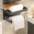 thumbnail image 6 of Tuvgenk Adhesive Stainless Steel Toilet Paper Holders Rectangular Gray Wall-Mounted Stand Tissue Holder Universal Gift Modern Tissue Holder for Friends, 6 of 6