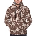 thumbnail image 4 of Hoodies for Men - Brown Folk Bird Floral Pattern Long Sleeve Comfrt Men'S Fashion Hoodies & Sweatshirts, Sweatshirts for Men Hoodies Pullover Clothing Clothes with Pouch, 4 of 7