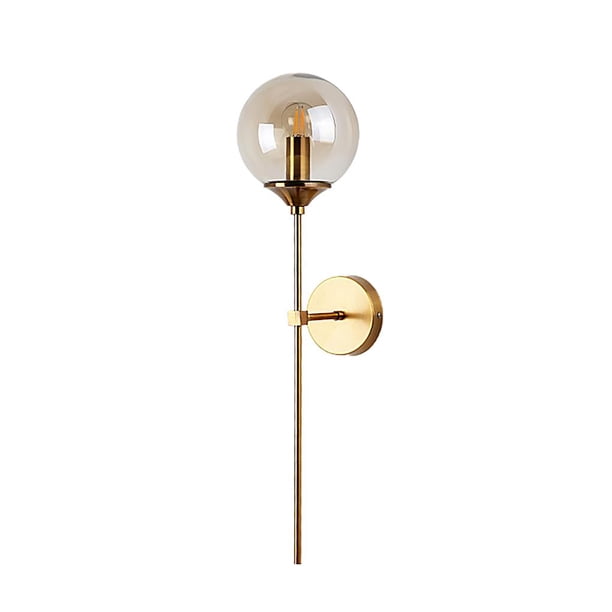Toystoory Lámpara de pared compacta LED Luz de pared simple moderna con brazo dorado largo para dormitorio Sala de estar Café Iluminación y accesorios ámbar Toystoory HA027218-02