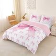 thumbnail image 3 of Erosebridal Cute Bowknot Queen Duvet Cover Set for Girls, Pink Ribbon Bedding, Pink Reversible, 1 Duvet Cover and 2 Pillowcases (No Comforter), 3 of 5