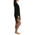 thumbnail image 2 of Women's Long Sleeve Button Down Sleep Shirt Nightgown - Black - Medium, 2 of 3