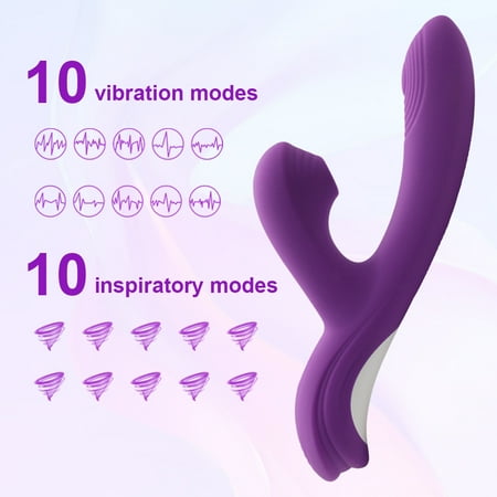 TAQU Ergonomic Design Sex Toy for Women 10 Sucking Modes Adult Massager 10 Vibration Modes Vibrator Double Stimulation Rabbit Vibrator Purple