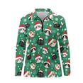 thumbnail image 4 of Yuyamidu Cute Cat Golf Tops Women Christmas Golf Shirts Long Sleeve Collared Tennis Shirt Green Quarter Zip V Neck Slim Fit Activewear Size M, 4 of 8