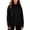 Black, variant on Women's Full Zip Hoodie Jacket Raglan Sleeve Thumb Hole Casual Fall Winter Long Sleeve Hooded Sweatshirt with Zipper Pockets Navy M