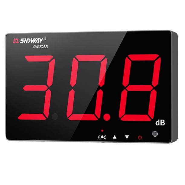 Kenally Medidor de nivel de sonido 525A 30-130dB Medidor de decibelios montado en la pared digital Probador Sensor de ruido Monitoreo de decibelios Medidores de medidas dimensionales No.02 Kenally TO0525-02B