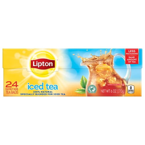Lipton Natural Iced Black Tea Bags, 24 Ct