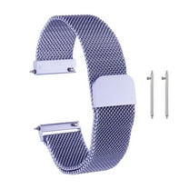 Uxcell Stainless Steel Mesh Watch Band 20mm Quick Release Metal Replacement Adjustable Watch Strap with Magnetic Buckle for Men Women, Lavender