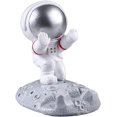 thumbnail image 1 of Soporte para teléfono móvil de astronauta (plata), imagen de astronauta, estatua de astronauta, soporte para teléfono móvil de escritorio, decoración de escritorio, soporte creativo para teléfono móv, 1 of 5