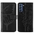 thumbnail image 1 of Wallet Case for Samsung Galaxy S21 FE 6.4 Inch, Luxury Butterfly Pattern PU Leather Shockproof Wrist Strap Flip Case with Magnetic Clasp Card Slots Kickstand Bracket Folio Phone Cover,Black, 1 of 10