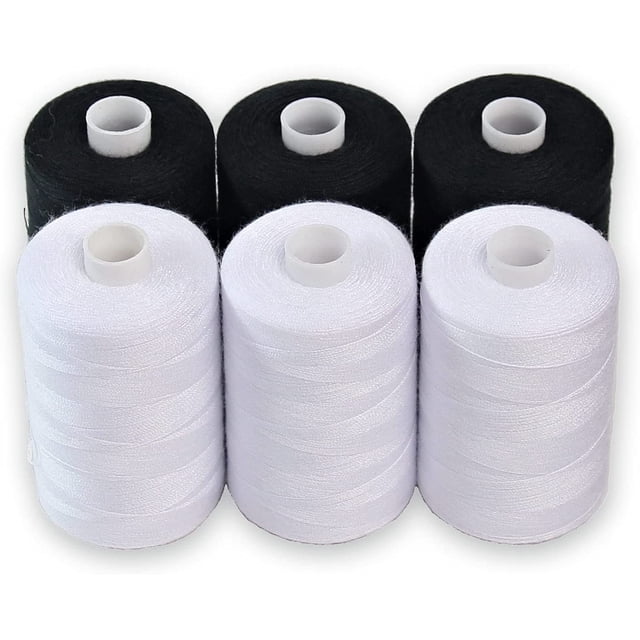 Sewing Thread - 24 Spools of Polyester Thread for Sewing Machine for Beginners, Hand Stitching & Quilting - 1000 yds Each in 22 Colors + Bonus Black & White