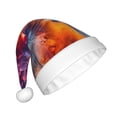 thumbnail image 2 of KLL Christmas Hats for Adults Plush Modern Art Red And Blue Colors Print Santa Hat Xmas Fluffy Santa Claus Hat for Women Men, 2 of 6