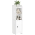 thumbnail image 2 of Small Bathroom Storage Corner Floor Cabinet with Door and Shelves, Beside The Toilet Paper Stand for , Narrow Toilet Paper Cabinet, 9.8" D x 7.9" W x 31" H, White, 2 of 8