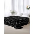 thumbnail image 5 of Black Spring Floral Twim Size Flat Sheet, Wrinkleproof & Fadeproof Cooling Flat Bed Sheet Only, Vintage Botanical Watercolor Breathable Soft Bedding Top Sheets 66 x 96 Inches, 5 of 8