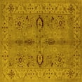 thumbnail image 1 of Ahgly Company Machine Washable Indoor Square Oriental Yellow Traditional Area Rugs, 3' Square, 1 of 4