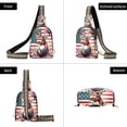 thumbnail image 3 of Deer on American Flag Crossbody Bags Backpack Chest Bag Shoulder Bag Waist Bag for Outdoor Travel Hiking Fitness Cycling, 3 of 7