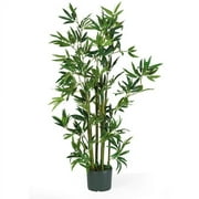 Nearly Natural 4' Bamboo Polyester Artificial Plant, Green