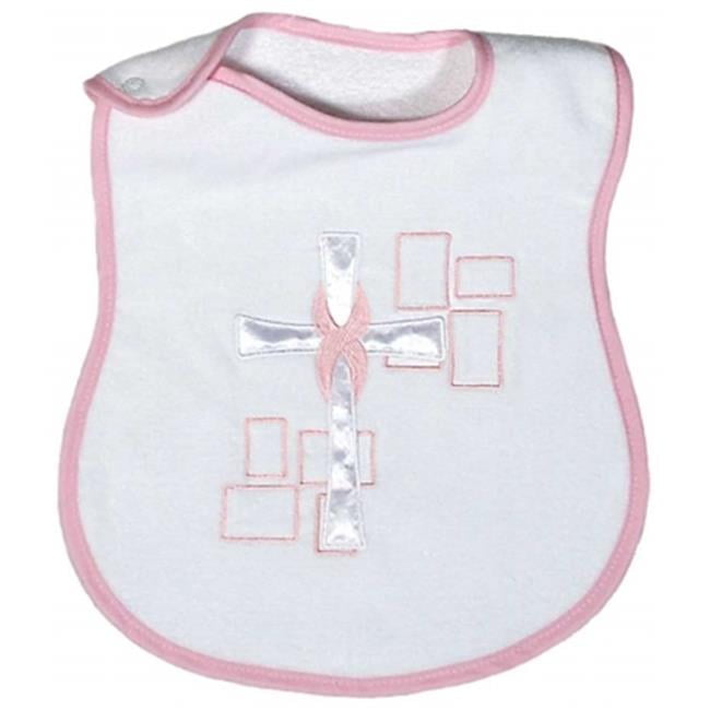 Raindrops A82135P Raindrops Satin Cross Appliqued Bib, Pink by Raindrops