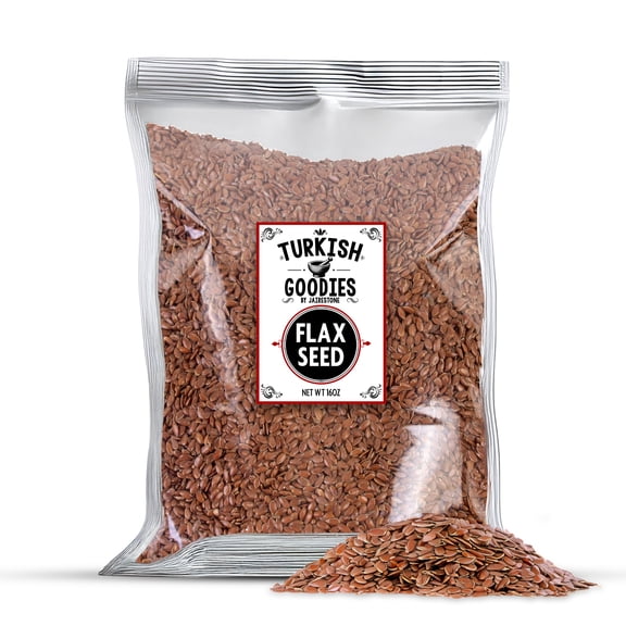 Brown Flax Seeds 1 lb – Whole, Raw, Sproutable, Non-GMO, Keto Friendly – Resealable Bag for Freshness – Turkish Goodies by Jairestone