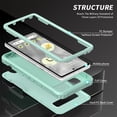 thumbnail image 2 of SaniMore for Google Pixel 7A Multi-Functional Case, 3-Layer Protection Magnetic Cover Support Car Mount & 360° Rotatable Metal Ring Kickstand Full Body Shockproof Protective Shell, Green, 2 of 7