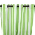 thumbnail image 4 of Jordan Manufacturing 54" x 84" Kiwi Green Stripe Grommet Semi Sheer Outdoor Curtain Panel, 4 of 8