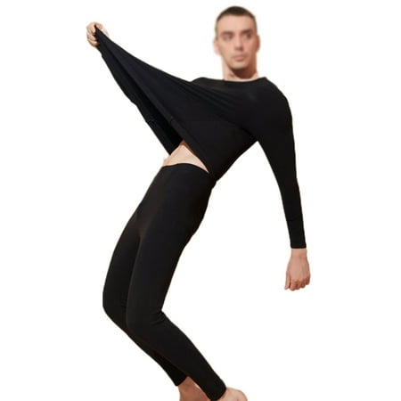 

Grianlook Women s Long Johns Suits Thermal Stretch Warm Top and Leggings 2-Piece Set Winter Thermal Underwear Men Black S
