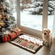 thumbnail image 5 of Tapete de Bienvenida Navideño | Diseños de Hombre de Jengibre y Muñeco de Nieve | Alfombra Navideña para Entrada | Decoración para Interiores y Exteriores - Café - 40 X 60 Cm | 240 G - 1 Unidad, 5 of 6