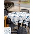 thumbnail image 5 of Outdoor Tablecloth with Umbrella Hole for Patio/Picnic/Party/Camping, Navy Blue Starfish Waterproof Table Cloth Square Cover Washable, Coastal Summer Beach Ocean Watercolor (54"x 54"), 5 of 8