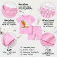 thumbnail image 5 of Rimyaw Toddler Girls Bunny Pajamas Set, 2-Piece Cotton Blend Sleepwear, Cute Rabbit Short Sleeve Top and Shorts, Pink PJs, Sizes 2T, 5 of 6