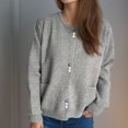thumbnail image 4 of Styesk Sweaters for Women Open Front Cardigan Sweaters Comfy Warm Cable Knit Clothes Casual Versatile Outfits Button Chunky Cardigan Sweaters with Pockets, 4 of 6