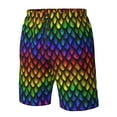thumbnail image 6 of Uemuo Dragon Scales Pattern Men's Swim Trunks Hawaiian Beach Bathing Suit Swimsuits Beach Quick-Dry Shorts with Pockets-Large, 6 of 9