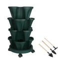 thumbnail image 6 of 4-Tier Stackable Vertical Garden Planter with Wheels for Indoor/Outdoor Growing of Vegetables, Herbs, Succulents, 6 of 8