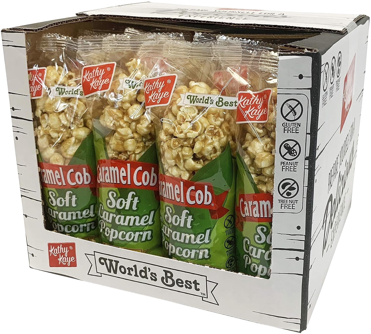 Caramel Cob Soft Caramel Popcorn – 16 Individually Wrapped 2.5 oz Bars – Gluten-Free, Peanut & Tree Nut-Free – Gooey Taste –Classic Sweet Snack