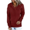 thumbnail image 2 of Xcmzpl Women's Hoodies Loose Fit Solid Color Hooded Sweatshirt Athletic Sweater Tops Work Long Sleeve Shirts Early Fall Fashion, 2 of 7