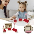 thumbnail image 1 of Daisyyozoid Ensemble de Meubles de Simulation Miniature pour Enfants Maison de Poupée Lit Cuisine Canapé, 1 of 8