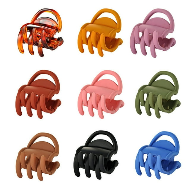 Mini Hair Clip Colorful: 9PCS Matte Hair Clamp Hair Jaw Clip Hair Catch Barrette