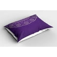 thumbnail image 2 of Ambesonne Purple Mandala Pillow Sham 2 Pack, Doodle Geometric, 30"x20", Violet and Eggshell, 2 of 3