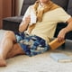 thumbnail image 5 of Fotbe Abstract Blue Squares Pantalones Cortos de Pijama para Hombre, Ropa de Dormir, Pantalones de Pijama Cortos para Hombre-Medium, 5 of 6
