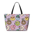 thumbnail image 2 of Gaeub Cute Donuts Print Beach Bag,Large Tote Bag,Waterproof Sandproof Women Tote Bag,Pool Bag with Zipper for Gym Grocery Travel, 2 of 7