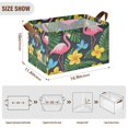 thumbnail image 7 of Yayeee Foldable Storage Basket for Shelves with Handles Set of 2 Waterproof Cloth Bins, Flamingo Floral Pattern, 7 of 7