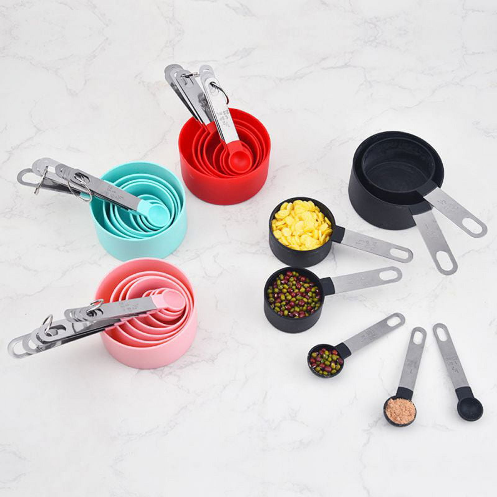 Measuring Spoons Set, Nesting Measure Cups With Handle, For Dry And Liquid  Ingredient, Mixed Color - Temu