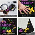 thumbnail image 4 of Xecao Mardi Gras with Flamingo print Flannel Mat: Non-slip, 16x24in. Ideal for kitchen, bedroom, bath & living room., 4 of 9