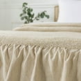 thumbnail image 6 of JML Knitted Ruffle Skirt Bedspread 3 Piece,30" Drop Bed Skirt Coverlet,Queen,Camel, 6 of 7