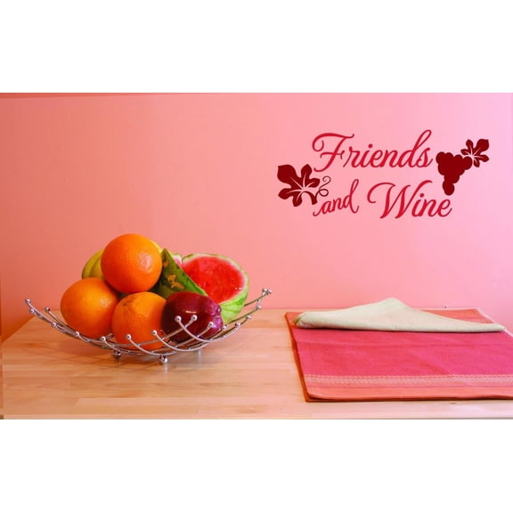 Custom Decals Friends And Wine. Wall Art Size: 20 X 40 Inches Color: Multi