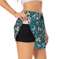thumbnail image 3 of Lsque Floral Printed Women's Running Shorts with Liner Pockets,Elastic Quick Dry Workout Athletic Gym Yoga Shorts,Womens High Waist Shorts-Medium, 3 of 9